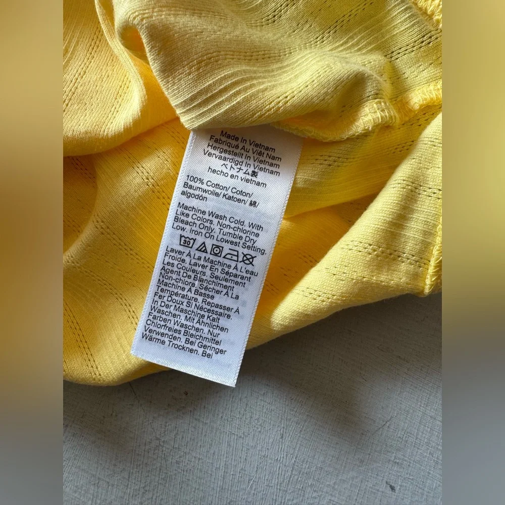 NWT JCREW 100% Cotton Pointelle tank top in Lemon Zest